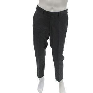 Suit Supply Mens Cropped Dress Pants Dark Gray 100% Wool Button Size 46